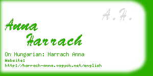 anna harrach business card